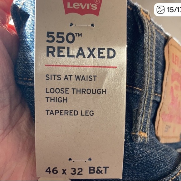 Levi’s 550 relaxed jean loose through thigh tapered leg cotton 46 X 32 - Picture 17 of 17